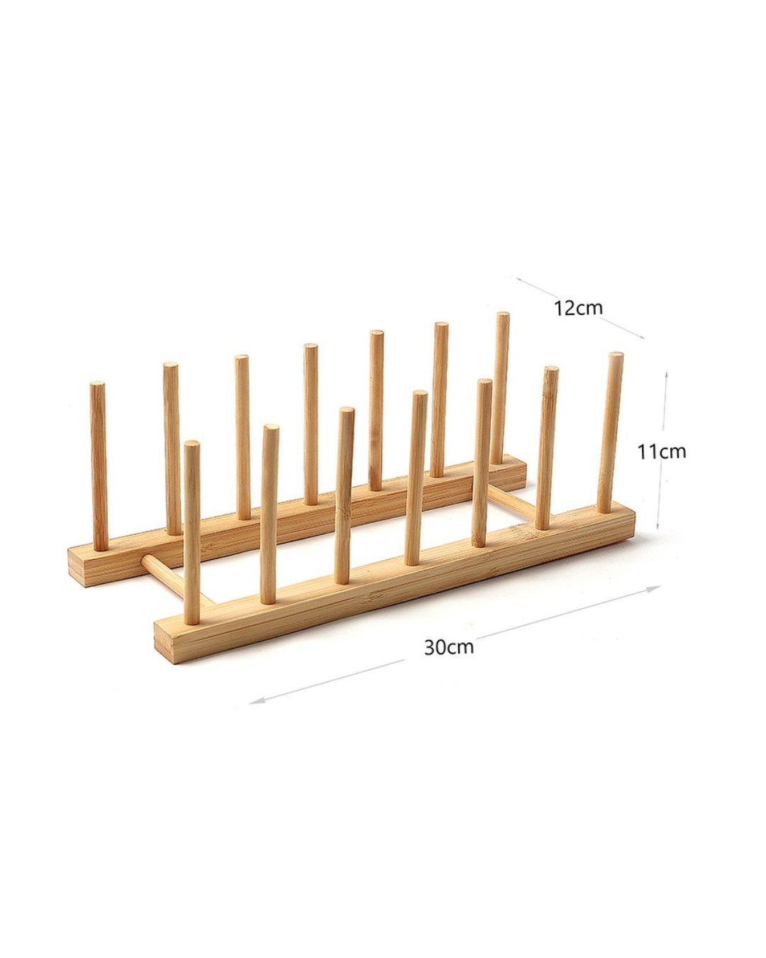 6-Compartments Bamboo Wooden Rack